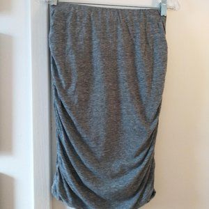 Old Navy Heather Gray High-Waisted Ruched Midi Skirt